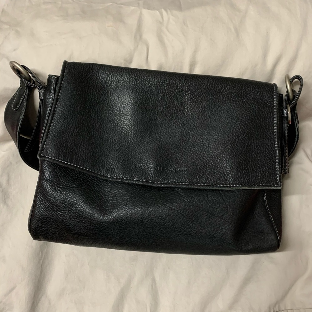 Derek Alexander black pebble finish leather bag